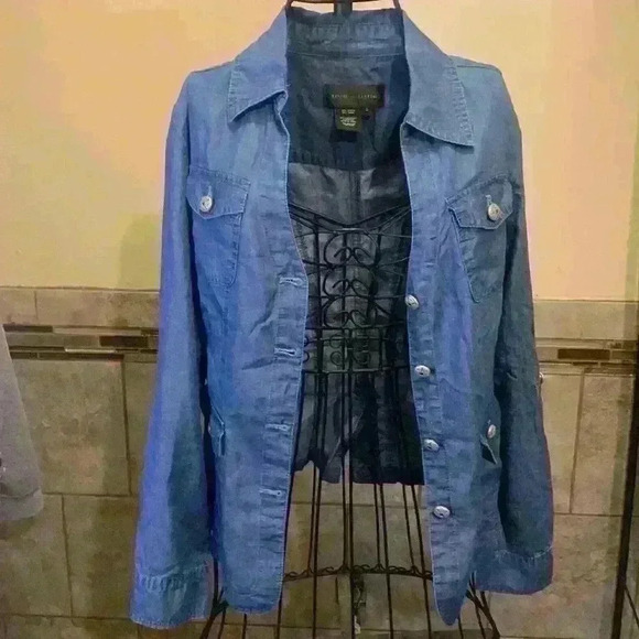 Live a little denim woman’s button up jacket - Picture 4 of 6